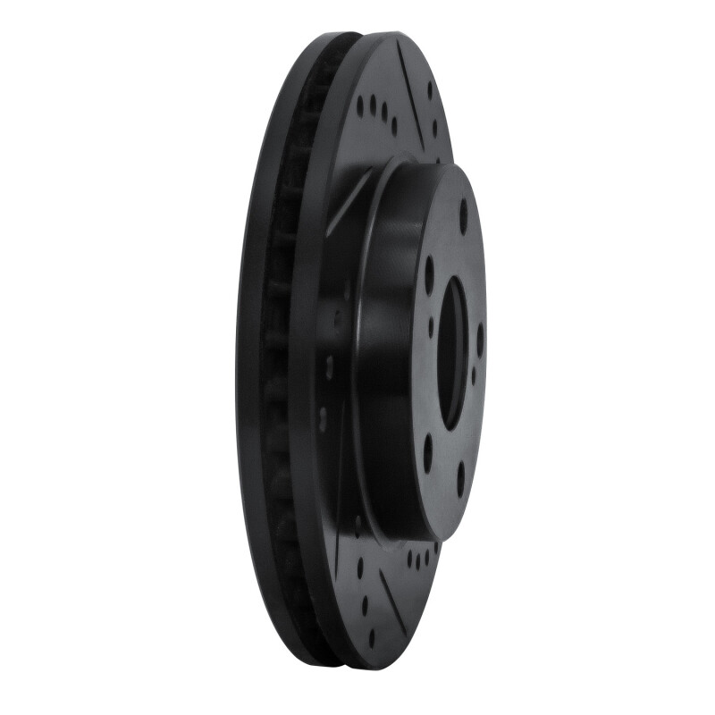 Toyota Camry Brake Rotor (1) - Front Right - R1 Concepts - Drilled & Slotted - Black - `92-`01